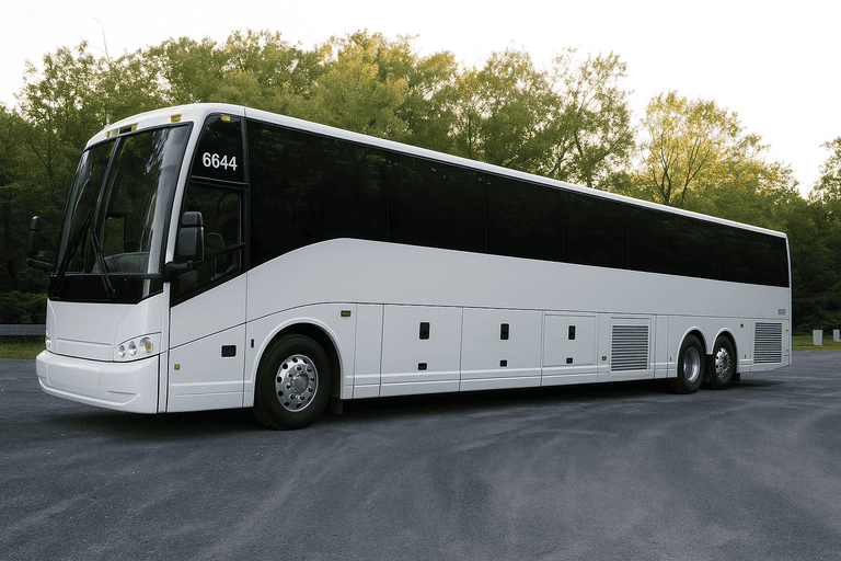 exterior of Charter Bus Rental Knoxville coach bus