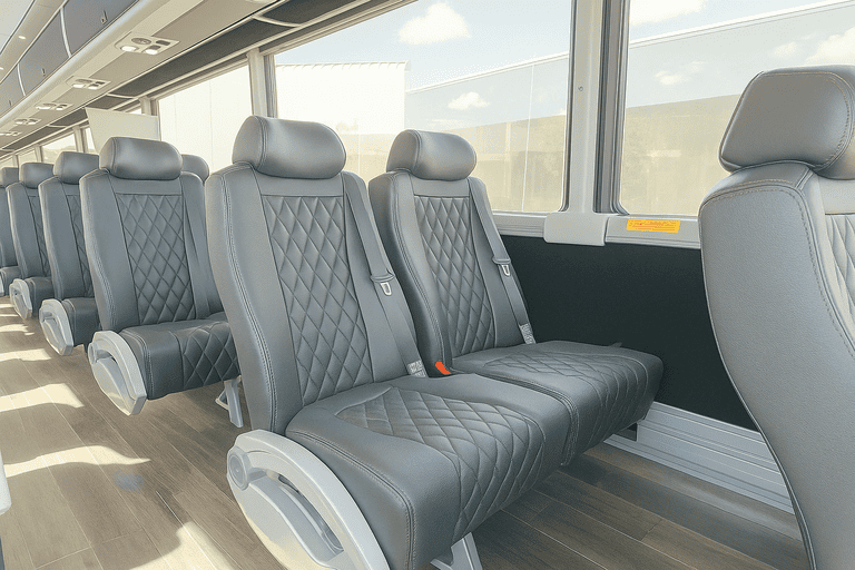 interior of Charter Bus Rental Knoxville charter bus